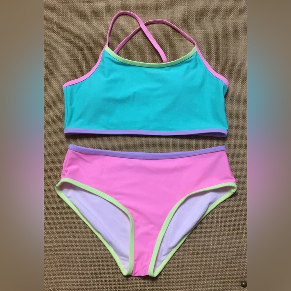 Old Navy Girl’s Strappy Cross-back Bikini Swim Set Size XL (14-16) K505